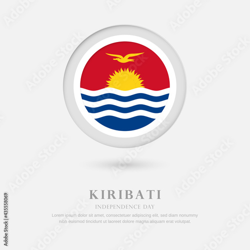 Abstract happy independence day of Kiribati country with country flag in circle greeting background