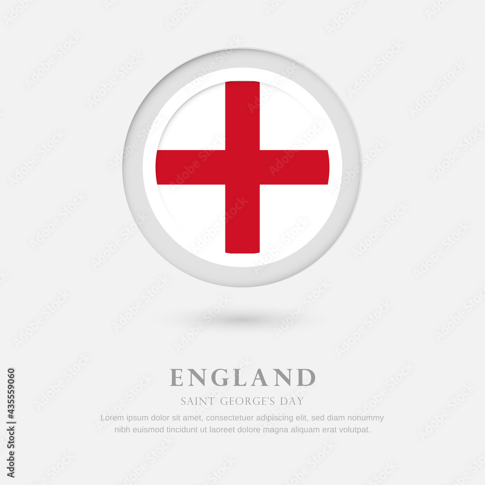 Abstract happy saint george's day of England country with country flag in circle greeting background Abstract happy saint george's day of England country with country flag in circle greeting background