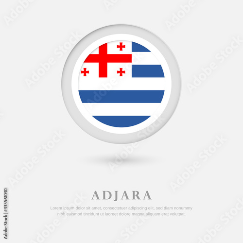 Abstract happy national day of Adjara country with country flag in circle greeting background