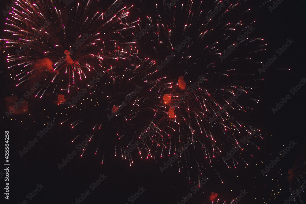 Fototapeta premium Fireworks light up the sky with dazzling display