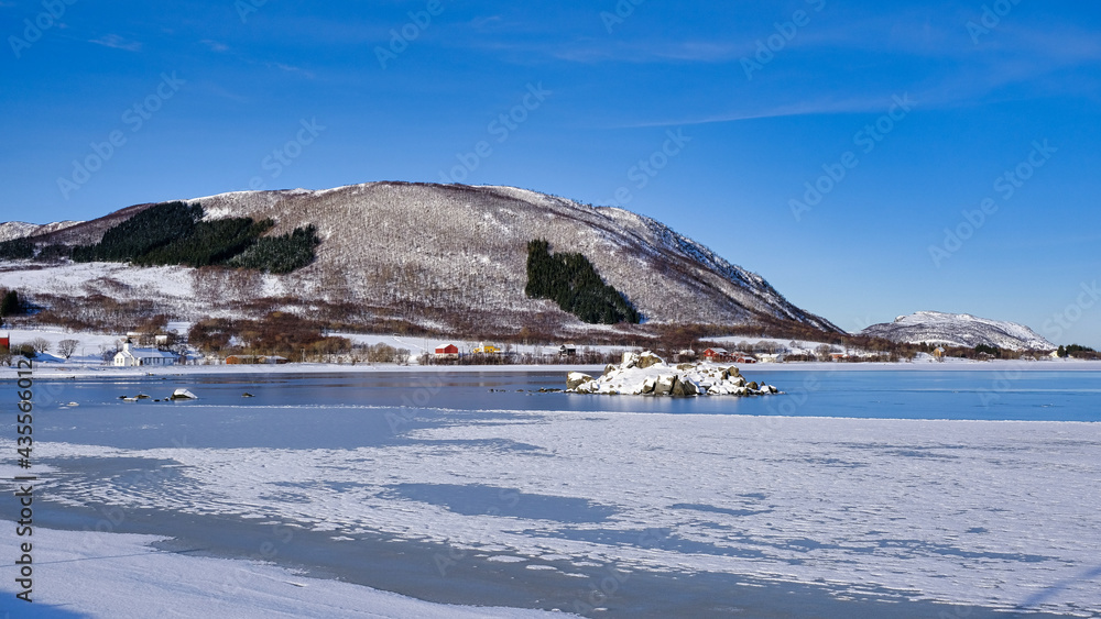 Lofoten Islands mountains in Winter, Lofoten, North Norway Lofoten Islands mountains in Winter, Lofoten, North Norway
