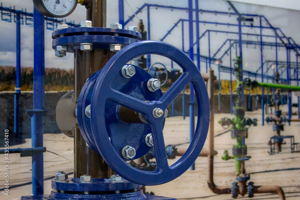 Valve on oil equipment. Shut-off valves used in the oil industry Valve on oil equipment. Shut-off valves used in the oil industry