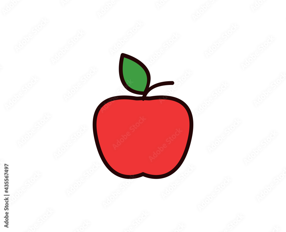 Apple line icon. High quality outline symbol for web design or mobile app. Thin line sign for design logo. Color outline pictogram on white background Apple line icon. High quality outline symbol for web design or mobile app. Thin line sign for design logo. Color outline pictogram on white background