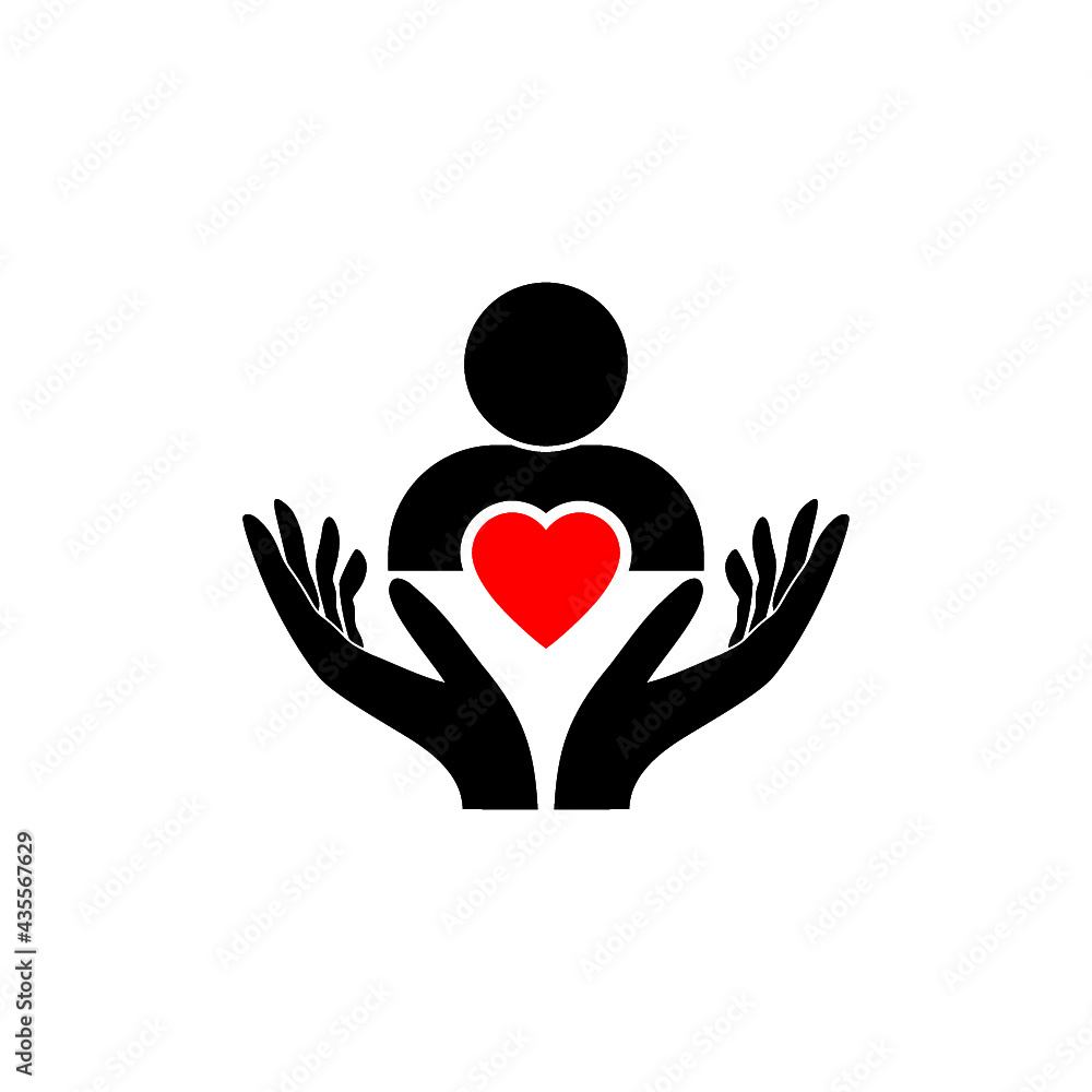 Social care icon isolated on white background Social care icon isolated on white background