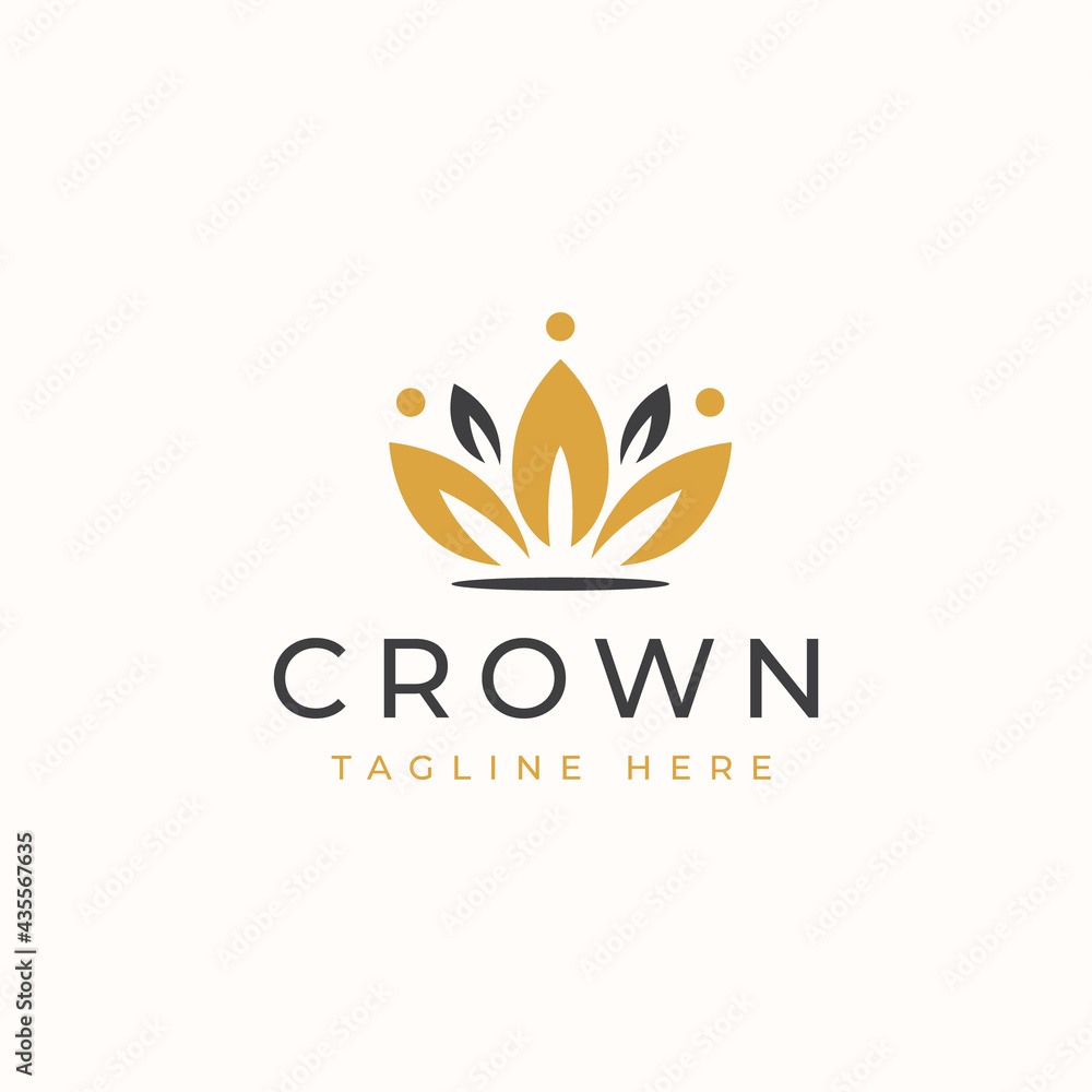 Obraz premium Crown Floral Logo Template Logo Template. Vector Illustration