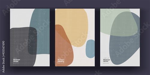 Abstract background. A set of vector pictures. Watercolor abstract backgrounds in pastel colors. Non-traced painting effects. Ideal for interior paintings, posters, covers or banners.