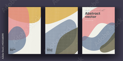 Abstract background. A set of vector pictures. Watercolor abstract backgrounds in pastel colors. Non-traced painting effects. Ideal for interior paintings, posters, covers or banners.