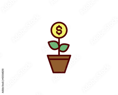 Money grow line icon. 
