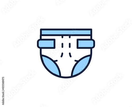 Diaper line icon. High quality outline symbol for web design or mobile app. Thin line sign for design logo. Color outline pictogram on white background