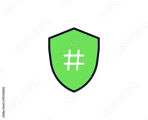 Free Download Hashtag flat icon. Thin line signs for design logo, visit card, etc. Single high-quality outline symbol for web design or mobile app. Sign outline pictogram. - GFXLoad