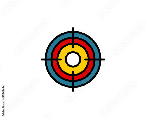 Target line icon. High quality outline symbol for web design or mobile app. Thin line sign for design logo. Black outline pictogram on white background