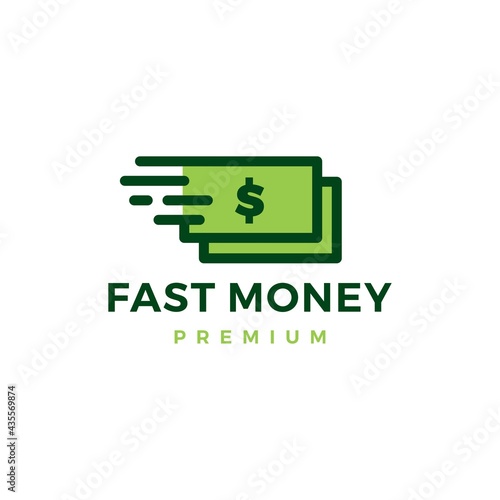 quick fast money dash logo vector icon illustration