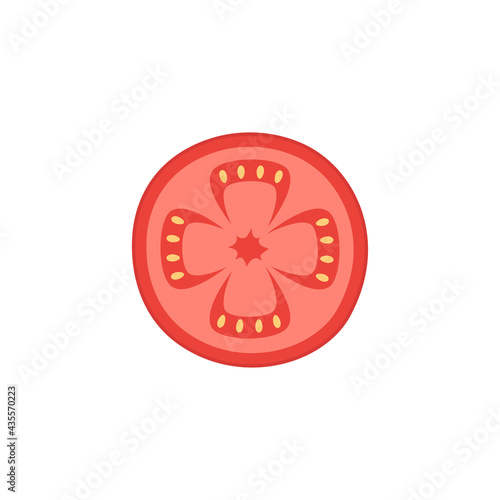 slice of tomato isolated on white background
