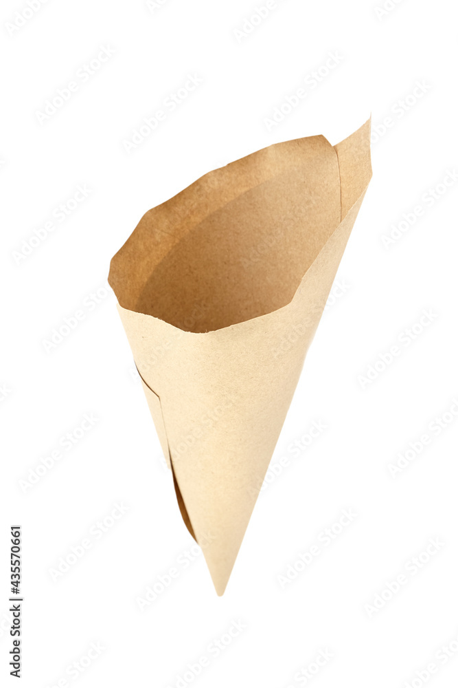 Empty paper cone isolated on white background Empty paper cone isolated on white background