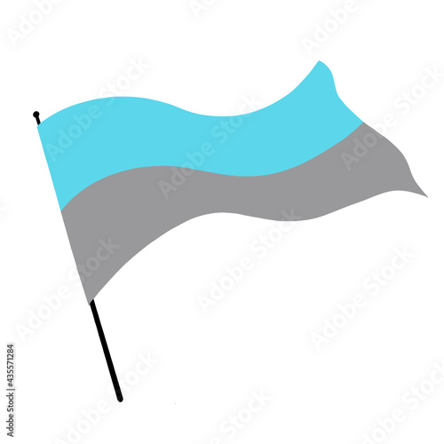Illustration of an Autosexual Pride flag blowing in the wind.