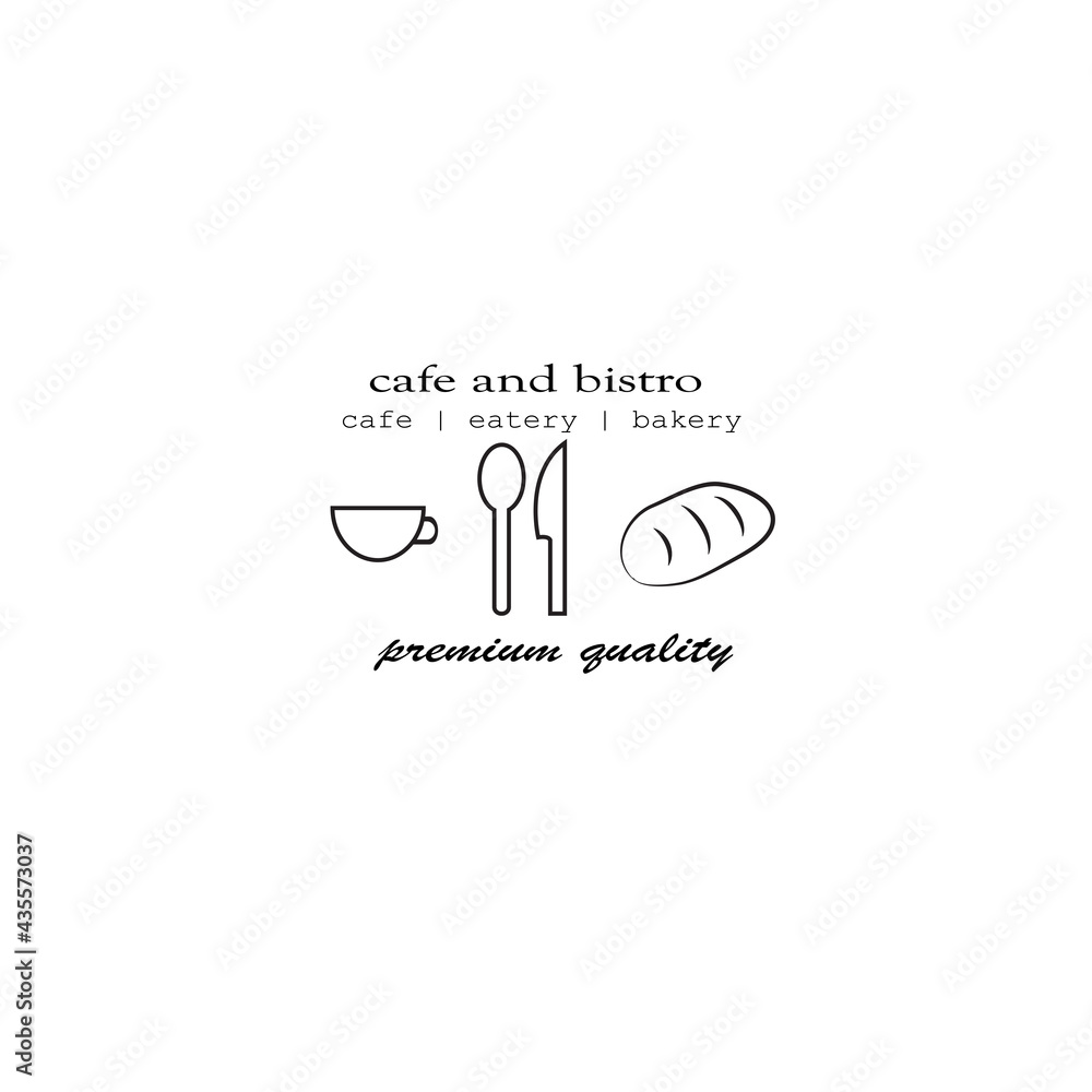 Fototapeta premium Line Art Logo Design Component Cafe Vector Design Illustration