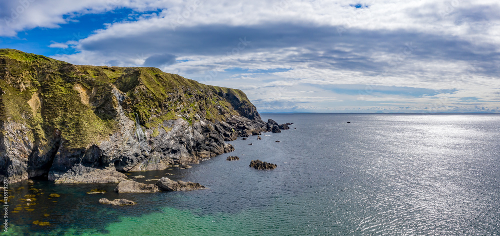 Aerial view of the cliffs at Silver Strand in County Donegal - Ireland