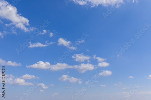 Beautiful blue sky with clouds receding into the horizon