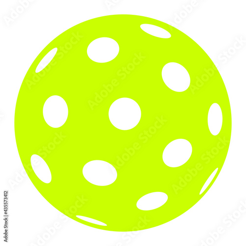 pickleball ball isolated on white