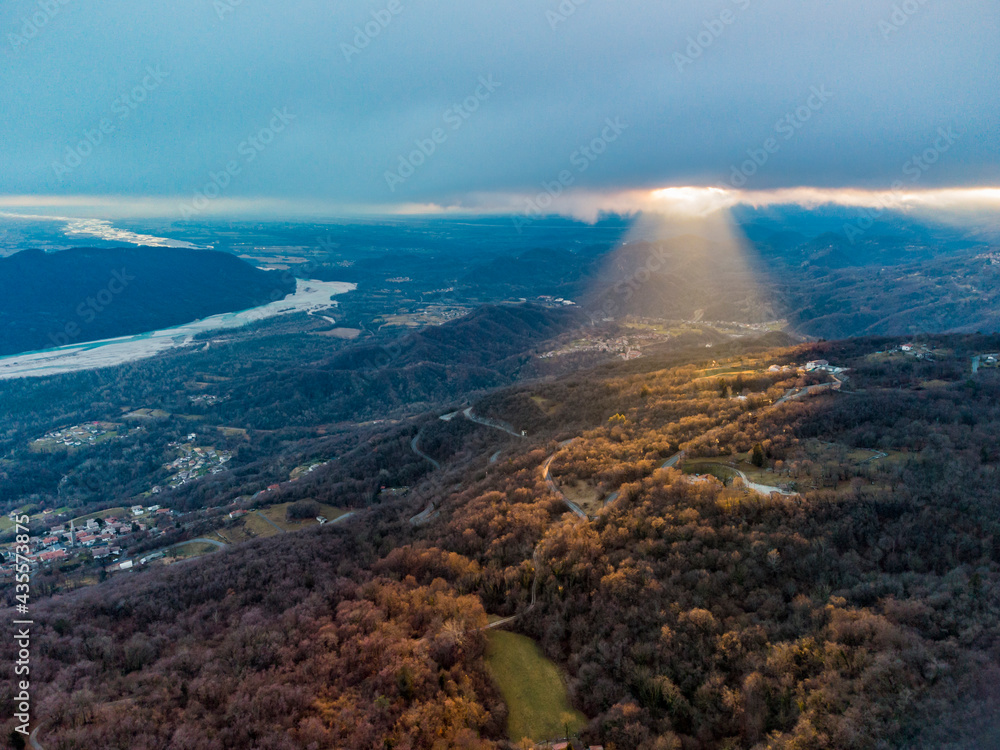 Views and plays of light. A look towards the Tagliamento river. Views and plays of light. A look towards the Tagliamento river.