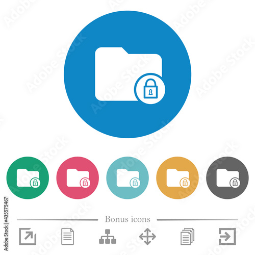 Lock directory flat round icons