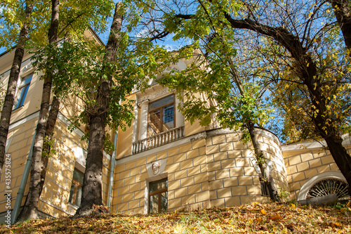 On the high bank of the Yauza, a tributary of the Moskva River, the architect Domenico Gilardi built the city estate of the merchants Usachevs in the Italian Empire style in 1829-1832     photo