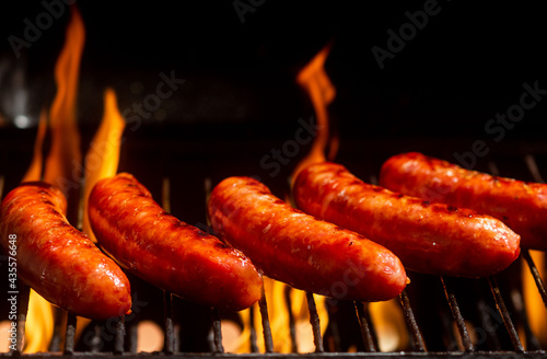 Chorizo a la brasa con llama