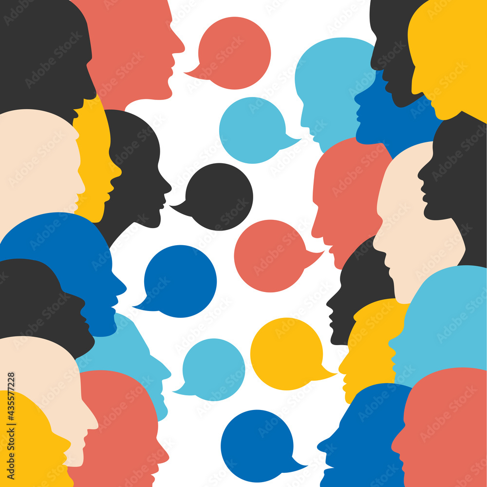 People  communication, discussion, dialogue.  Vector background.
