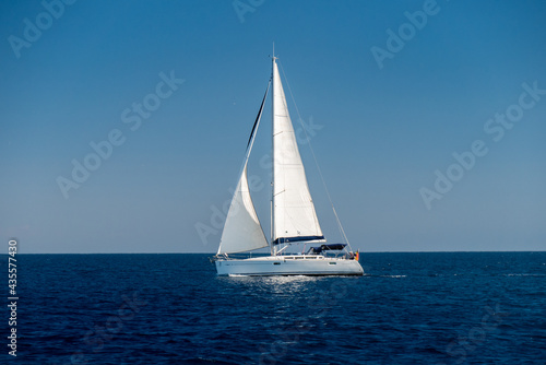 a sailingboat at sea outside the coast of Corsica © Eline