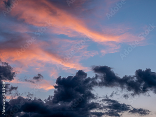 Wolkenlandschaft am Abend Hintergrund