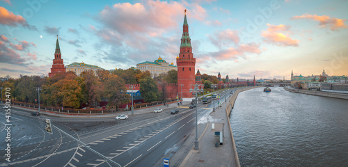 view of the Kremlin from the moscow river.