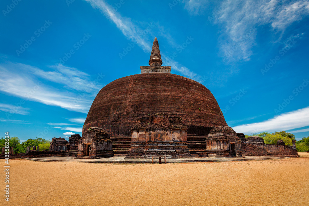 Buddhist dagoba, stupa in ancient city of Pollonaruwa