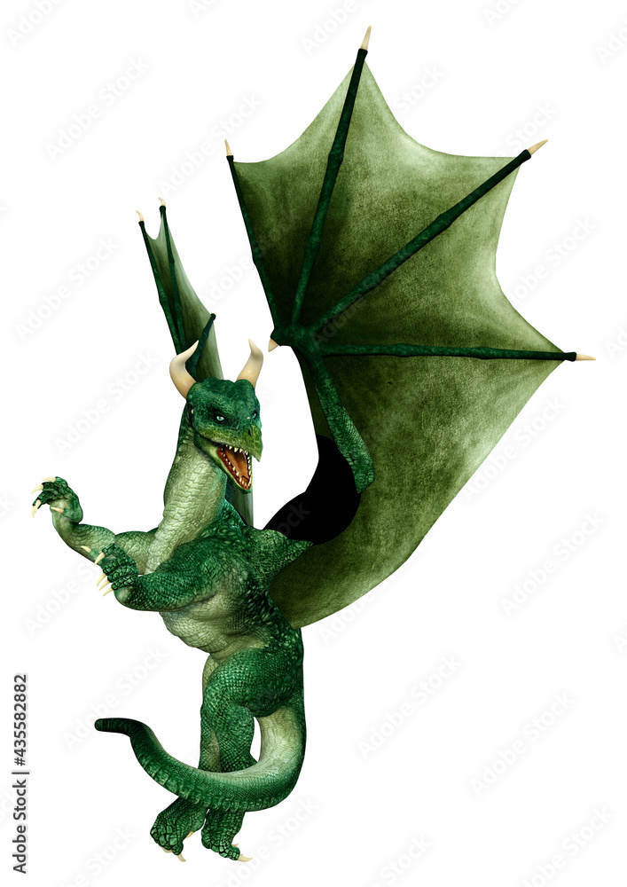 Fototapeta premium 3D Rendering Fairy Tale Dragon on White