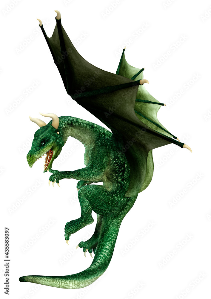 Obraz premium 3D Rendering Fairy Tale Dragon on White