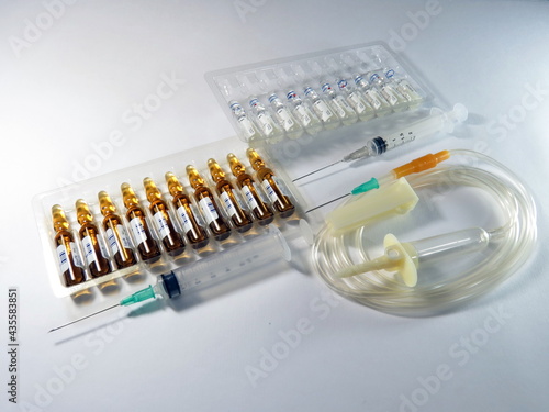 Medicines and medical instruments for injection