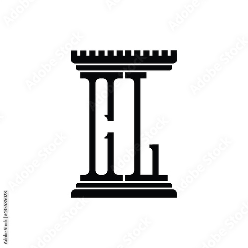 CL Logo monogram with pillar shape design template