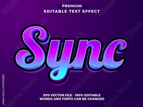 Sync Modern Blue Text Effect Font Style