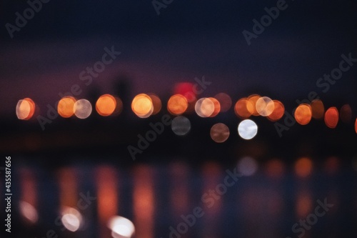 Blurred, night lights bokeh