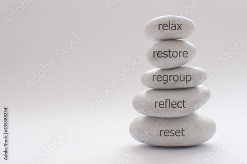 Yoga stones relaxation concept photo