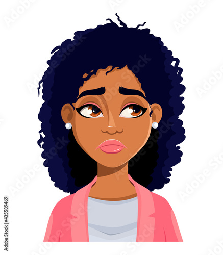 Face expression of African American woman
