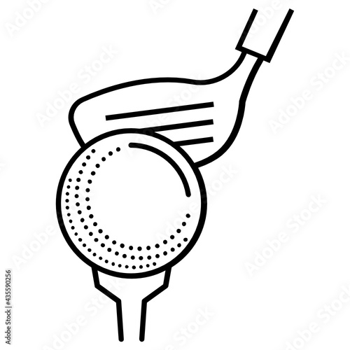 Golf Wedge and Ball With Tee Concept Vector Icon Design, Club and Ball sport Symbol, Golfers Equipment Stock illustration, 