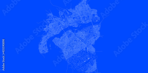 Blueprint of Bamako city of Mali, One Color Map, color change, Artprint