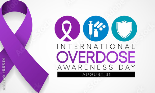 International Overdose (OD) awareness day is observed every year on August 8, it is the ingestion or application of a drug or other substance in quantities greater than are recommended. vector art.