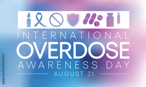 International Overdose (OD) awareness day is observed every year on August 8, it is the ingestion or application of a drug or other substance in quantities greater than are recommended. vector art.