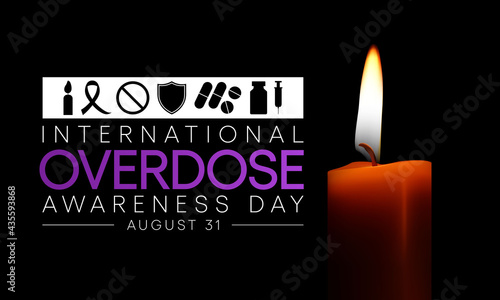 International Overdose (OD) awareness day is observed every year on August 8, it is the ingestion or application of a drug or other substance in quantities greater than are recommended. vector art.