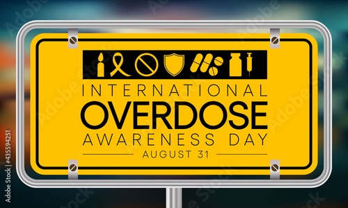 International Overdose (OD) awareness day is observed every year on August 8, it is the ingestion or application of a drug or other substance in quantities greater than are recommended. vector art.