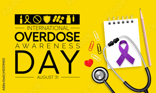 International Overdose (OD) awareness day is observed every year on August 8, it is the ingestion or application of a drug or other substance in quantities greater than are recommended. vector art.
