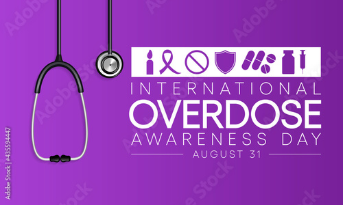 International Overdose (OD) awareness day is observed every year on August 8, it is the ingestion or application of a drug or other substance in quantities greater than are recommended. vector art.