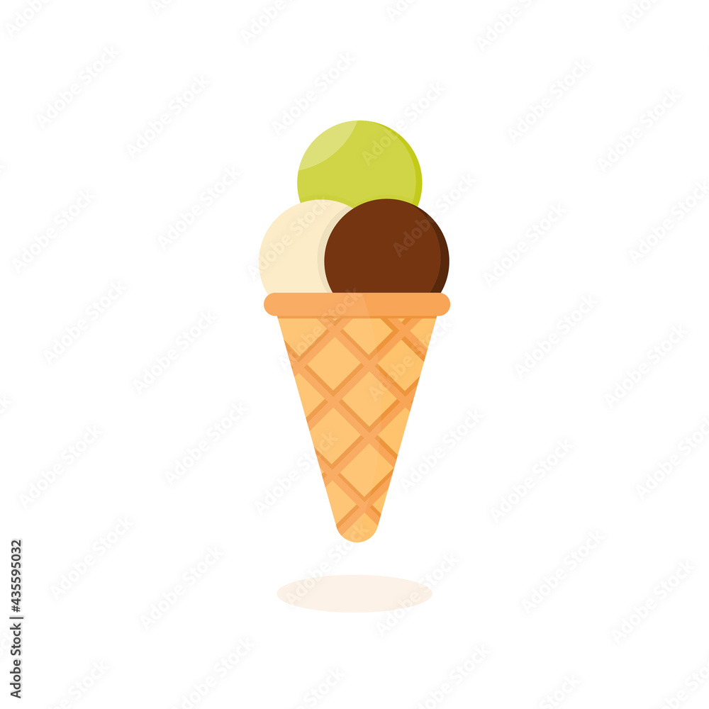 This is ice cream cones on a white background.
