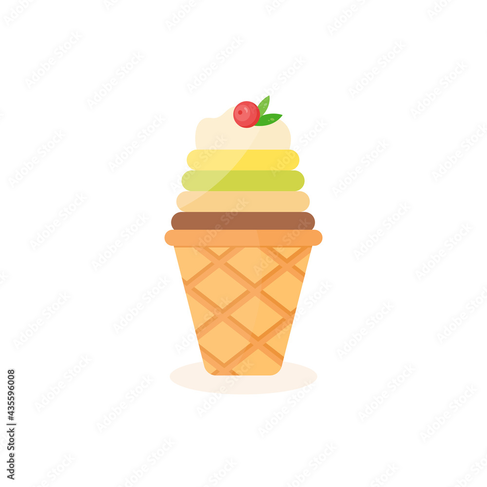 This is an ice cream isolated on a white background.